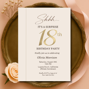 Elegante Überraschung zum 18. Geburtstag Einladung