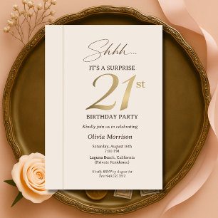 Elegante Überraschung zum 21. Geburtstag Einladung
