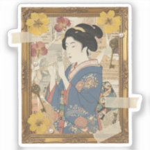 Elegante Ukiyoe-Collage-Kunst – Vintage-JP-Schönhe
