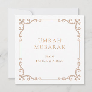 Elegante Umrah Mubarak rustikale braune Grußkarte Feiertagskarte