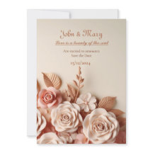 Elegante und attraktive Hochzeitseinladung mit 3d