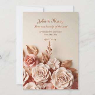 Elegante und attraktive Hochzeitseinladung mit 3d Einladung