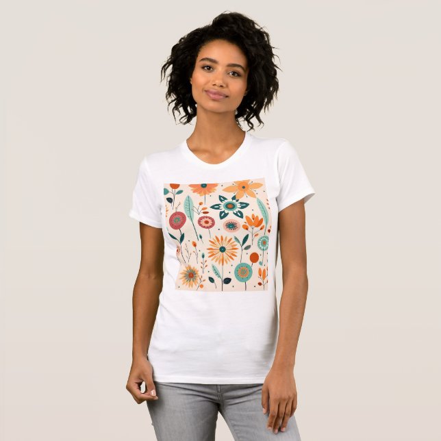 Elegante und delikate Blume T-Shirt (Vorne ganz)