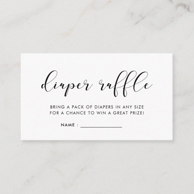 Elegante und einfache Babydusche-Windel-Einlage Begleitkarte (Vorderseite)