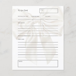 Elegante und einfache Bow Theme Bridal Rezept Kart