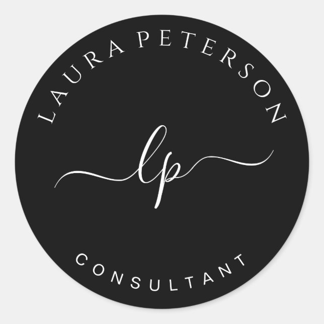 Elegante und einfache handgeschriebene Skriptkalli Runder Aufkleber (Vorderseite)