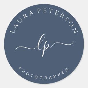 Elegante und einfache handgeschriebene Skriptkalli Runder Aufkleber