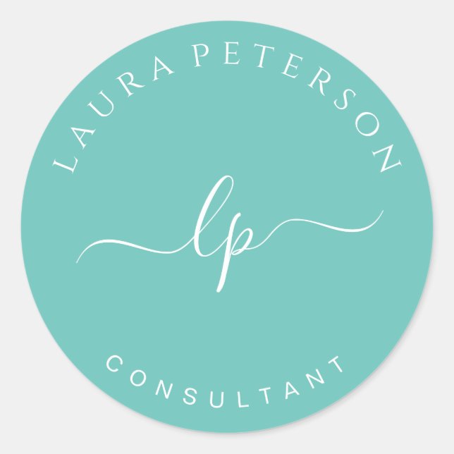 Elegante und einfache handgeschriebene Skriptkalli Runder Aufkleber (Vorderseite)