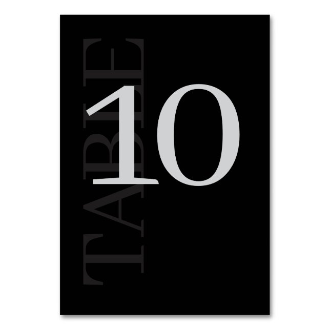 Elegante und einfache Hochzeit Tischnummer (Vorderseite)