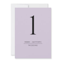 Elegante und einfache Lila Tischnummer