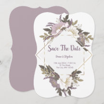 Elegante und einfache Lilac-Blume-Save the Date-Ka