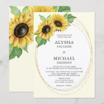 Elegante und einfache Sonnenblumenhochzeit