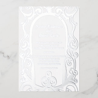 elegante und formelle Hochzeitseinladung Silber Folieneinladung