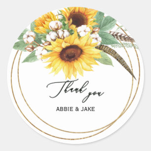 Elegante und fröhliche Sonnenblumenkirche Runder Aufkleber