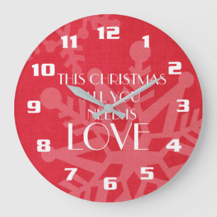 Elegante und inspirierende Weihnachtsmeldung Große Wanduhr