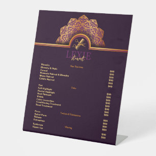 Elegante und klassische Friseur - Preisliste Sockelschild