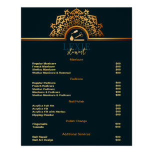 Elegante und klassische Nail Tech-Preisliste Poster