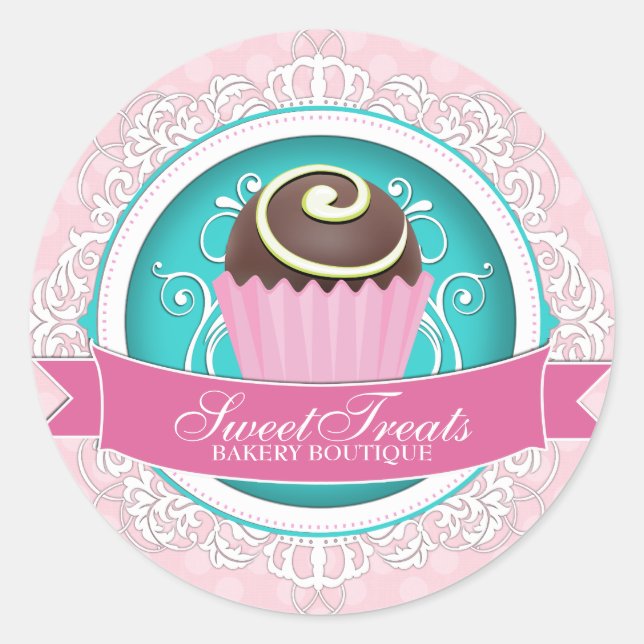 Elegante und lustige Bäckerei Box Stickers (Vorderseite)