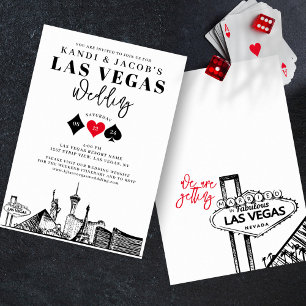 Elegante und lustige Hochzeit in Las Vegas Einladung