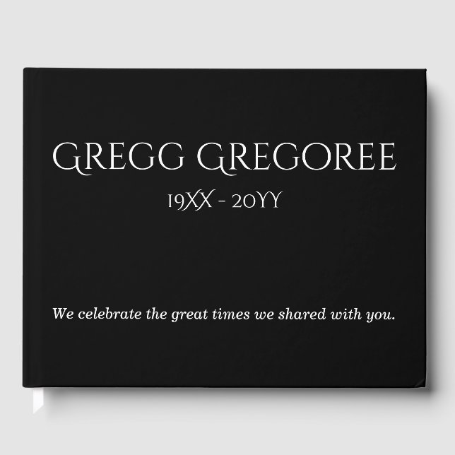 Elegante und minimale Erinnerungen Gästebuch (Vorderseite)
