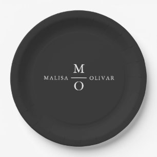 Elegante und minimalistische schwarze und weiße Ho Pappteller