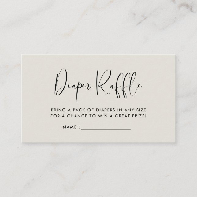 Elegante und moderne Babydusche-Windel-Plakette Begleitkarte (Vorderseite)