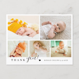 Elegante und moderne Babyparty-Fotocollage mit 5 F Postkarte