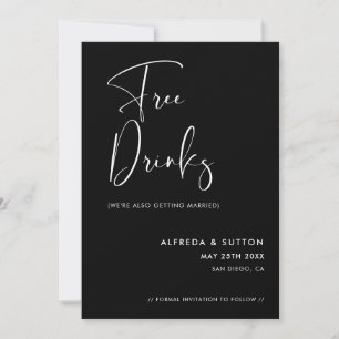 Elegante und moderne Black Free Drinks Save The Date
