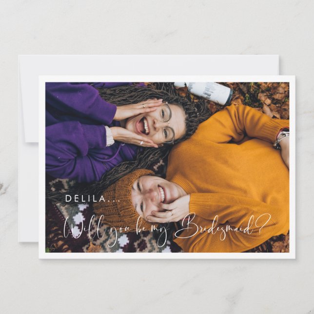 Elegante und moderne Bridesmaid-Angebotskarte Einladung (Vorderseite)