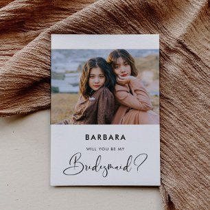 Elegante und moderne Bridesmaid Foto-Karte Einladung