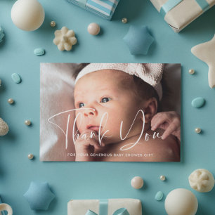 Elegante und moderne Danksagung zur Babyparty Postkarte