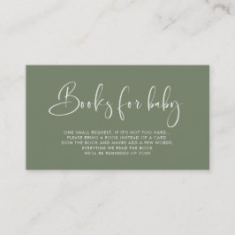 Elegante und moderne Dark Sage Green Book Request  Begleitkarte