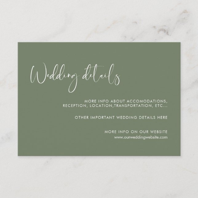 Elegante und moderne Dark Salin Begleitkarte (Vorderseite)