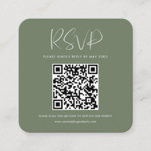 Elegante und moderne dunkle Salbei QR-UAWG Begleitkarte