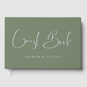 Elegante und moderne dunkle Seite & Silberfolie Ho Gästebuch