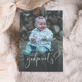 Elegante und moderne Godelternfotokarte Einladung