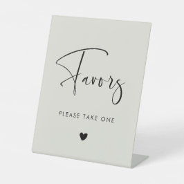 Elegante und moderne hellgrüne Gastgeschenke Hochz Sockelschild