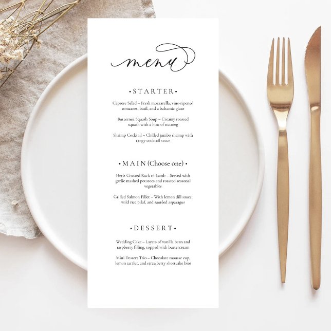 Elegante und moderne Hochzeit Menükarte (Von Creator hochgeladen)