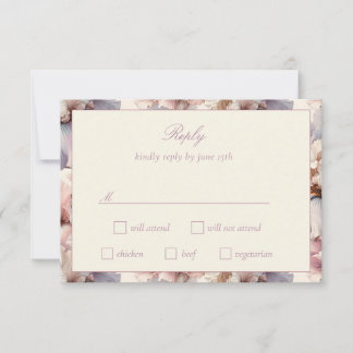 Elegante und moderne Hochzeit mit Blush und Mauve RSVP Karte