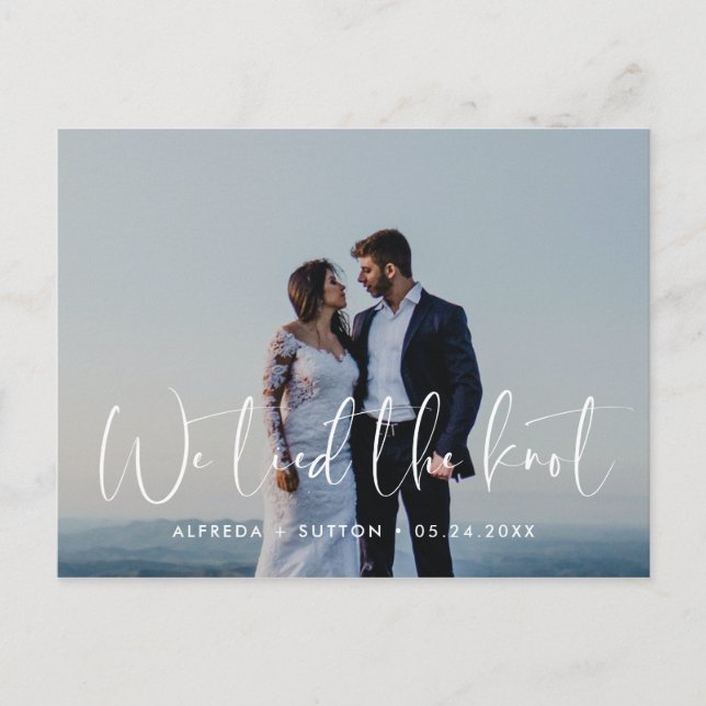 Elegante und moderne Hochzeit Wir binden das Foto  Postkarte (Vorderseite)