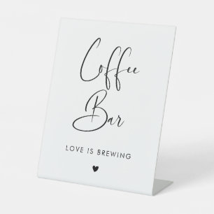 Elegante und moderne Hochzeitscoffee Bar Sockelschild