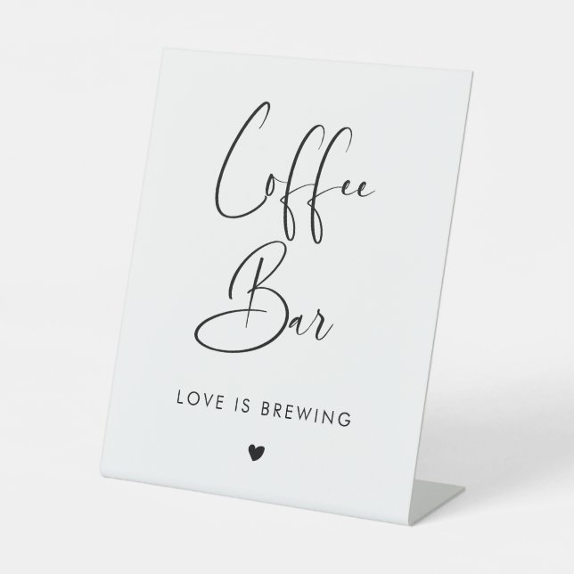 Elegante und moderne Hochzeitscoffee Bar Sockelschild (Vorderseite)