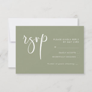 Elegante und moderne Hochzeitsfeier im Grünen RSVP Karte