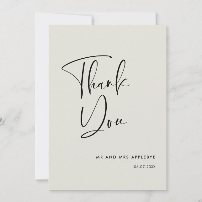 Elegante und moderne Lichtschlucht Hochzeit Danke  Einladung (Vorderseite)