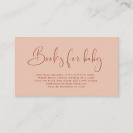 Elegante und moderne Peach Book Request Card Begleitkarte