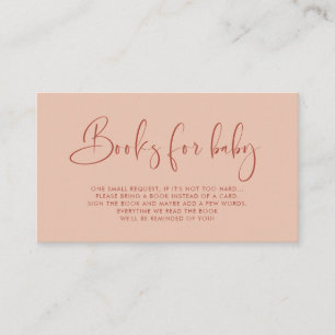 Elegante und moderne Peach Book Request Card Begleitkarte