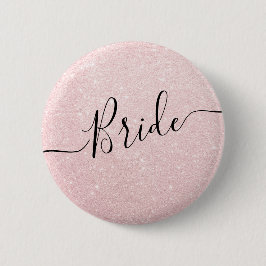Elegante und moderne Rose Gold Glitzer Braut Hochz Button