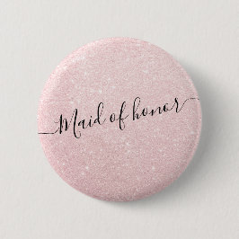 Elegante und moderne Rose Gold Glitzer Trauzeugin Button