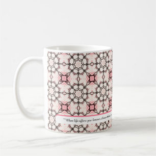 Elegante und moderne Rose mit bearbeitbarem Text Kaffeetasse