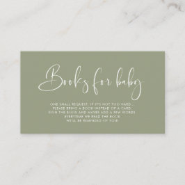 Elegante und moderne Sage Green Book Request Card Begleitkarte